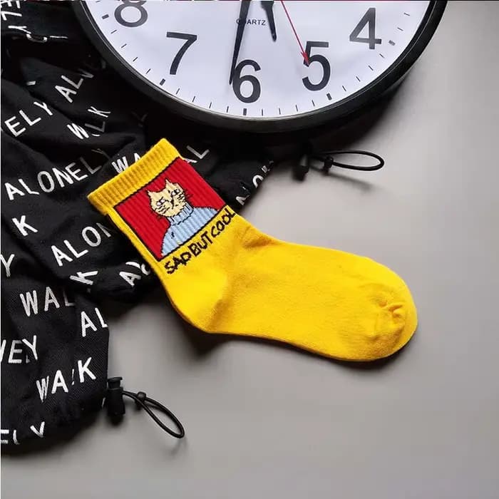 Femmes chaussettes dessin animé chat unisexe chaussettes de sport Style Harajuku haute qualité mode 