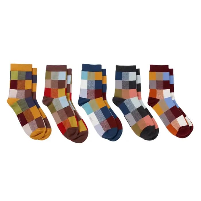 Chaussettes de Compression en Coton Peigné pour Homme, Carrées Colorées, à la Mode, Taille 39-45, Co