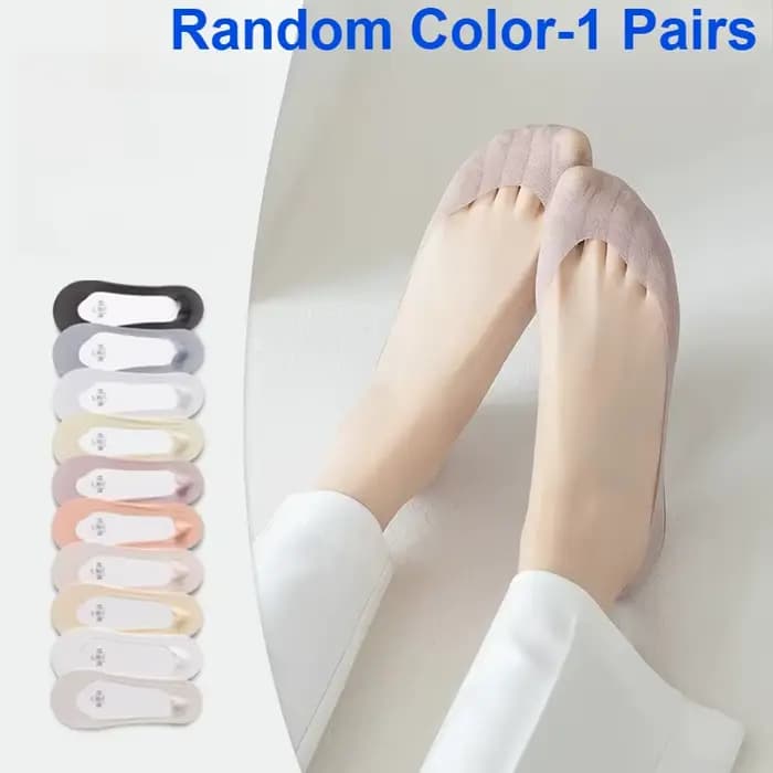 Chaussettes bateau en soie glacée, fines, avec semelle en pur coton, absorbant la transpiration, res