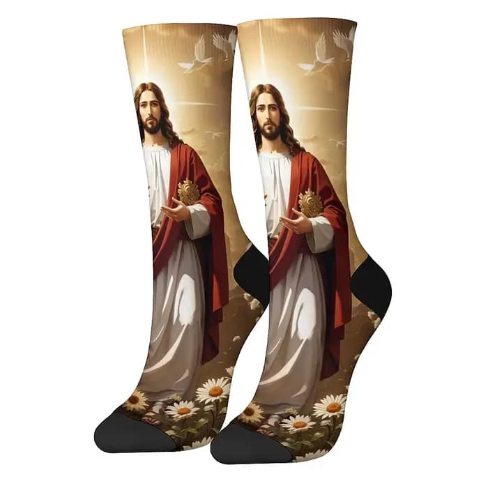 Chaussettes de mode pour hommes thème de la renaissance du Christ jésus Hip Hop rétro chaussettes de