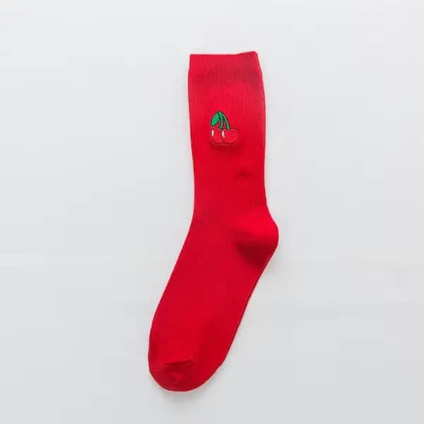 Chaussettes couleur bonbon pour femmes, chaussettes colorées, rose, rouge, vert, jaune, fruits, bana
