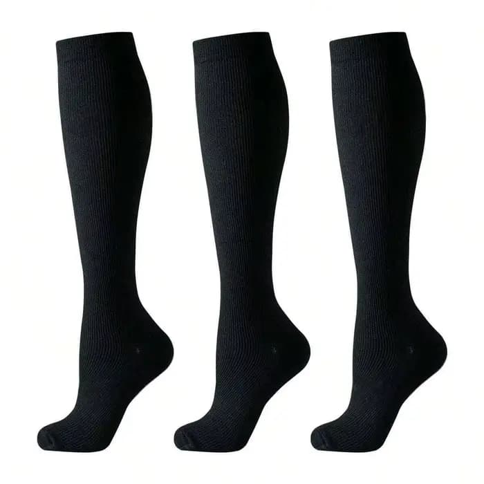 6 paires de chaussettes de compression – Design unisexe jusqu'aux genoux avec tissu doux et léger, s