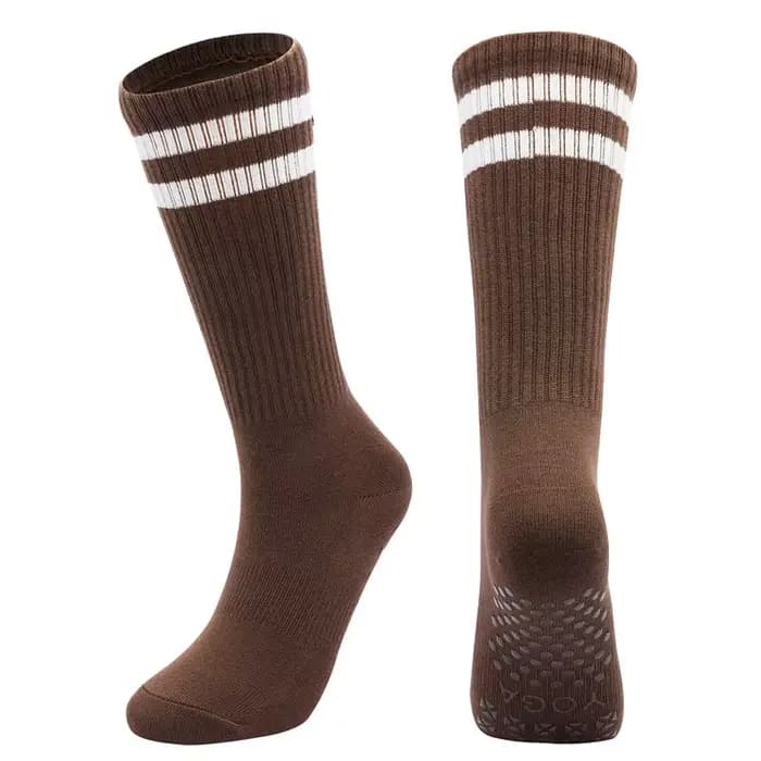 Chaussettes de Sport pour femmes, Yoga, couleur unie, décontractées, avec Design antidérapant, adapt