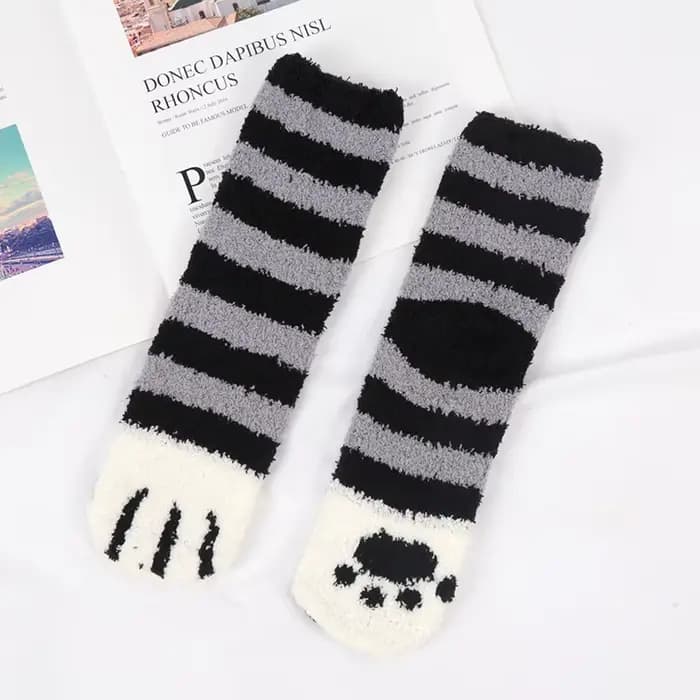Kawaii dessin animé chaussettes pour femmes mignon 3d chien chat patte motif femme chaud drôle chaus