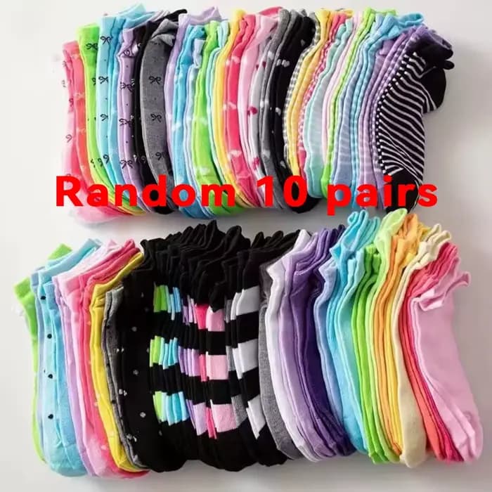10/20 paires de chaussettes imprimées cœur, chaussettes de cheville couleur bonbon pour la saint-val