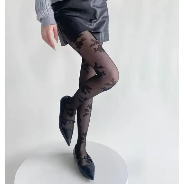 Collants transparents évidés pour femmes, collants de tatouage, bonneterie fantaisie, mince, rose se
