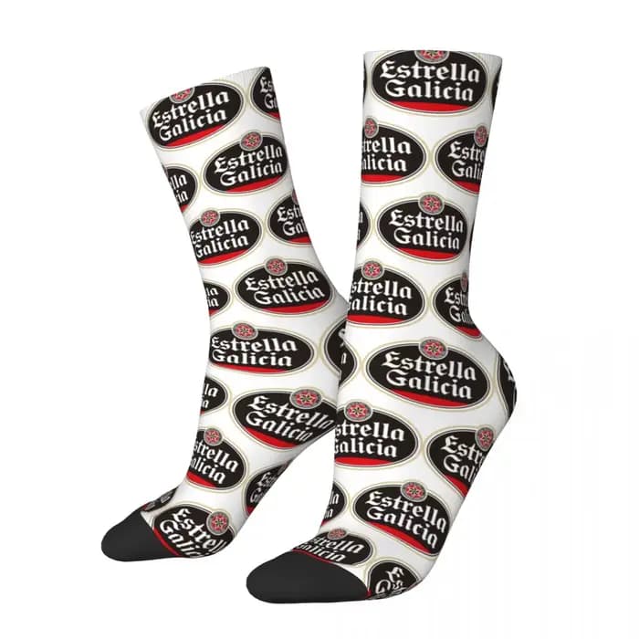 Chaussettes pour hommes Estrella Galicia bière espagne espagnol Lager bière bas automne Harajuku cha