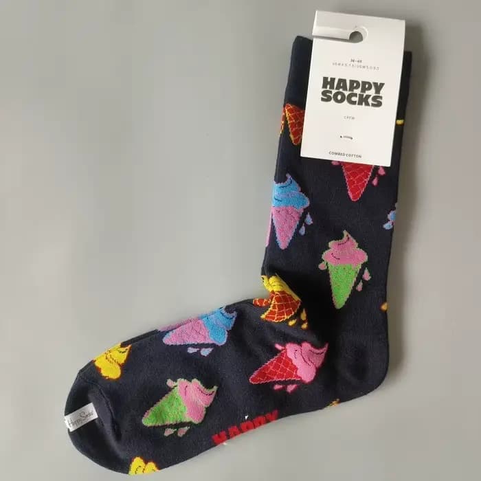 Happy Socks – chaussettes amusantes unisexes en coton peigné doux, 1 paire, taille EU 35-40