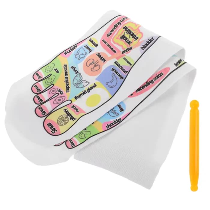 1 Paire de Chaussettes de Réflexologie pour Massage des Pieds, en Coton, avec Points d'Acupression, 