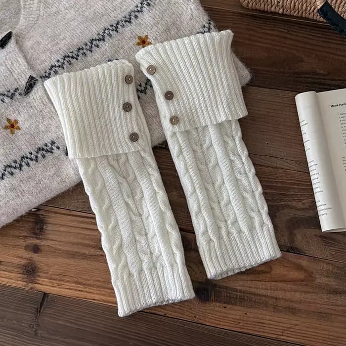 Jambières tricotées pour femmes, couvre-mollet, chauffe-pieds, chaussettes longues pour dames, Lolit