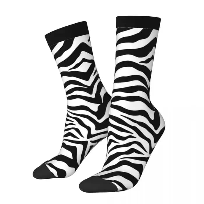 Chaussettes longues à imprimé zèbre Harajuku toutes saisons, bas de haute qualité, accessoires pour 