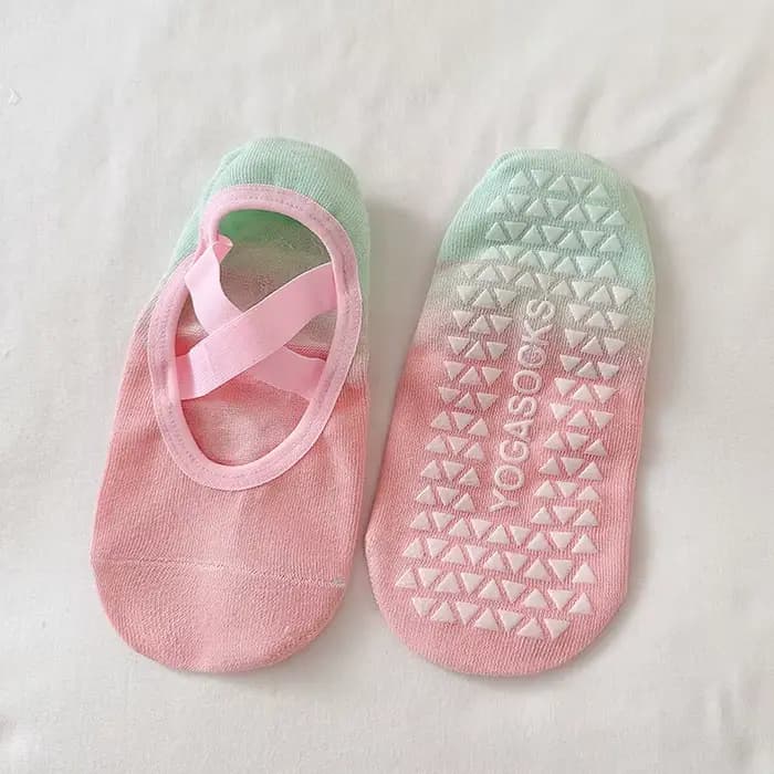 Chaussettes de Yoga pour femmes, dégradé en Silicone, antidérapantes, poignée Pilates, chaussettes i