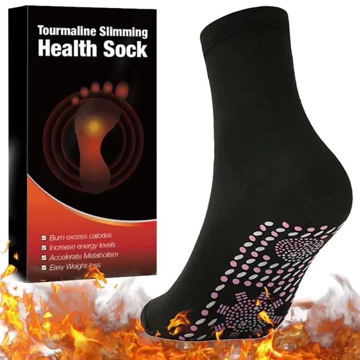 Tourmaline-Chaussettes de santé amincissantes, chaussettes élastiques thermiques auto-chauffantes, c