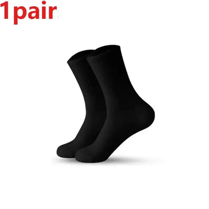 1/5 paires de chaussettes de sport en pur coton, mi-mollet, bas noirs et blancs, chaussettes athléti