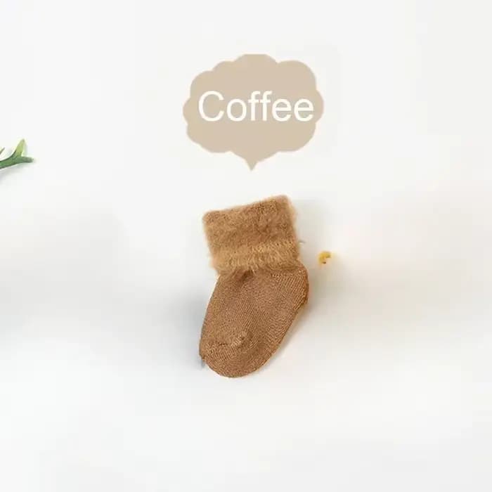 Chaussette en coton thermique en peluche pour nouveau-né, chaussette chaude pour bébé garçon et fill
