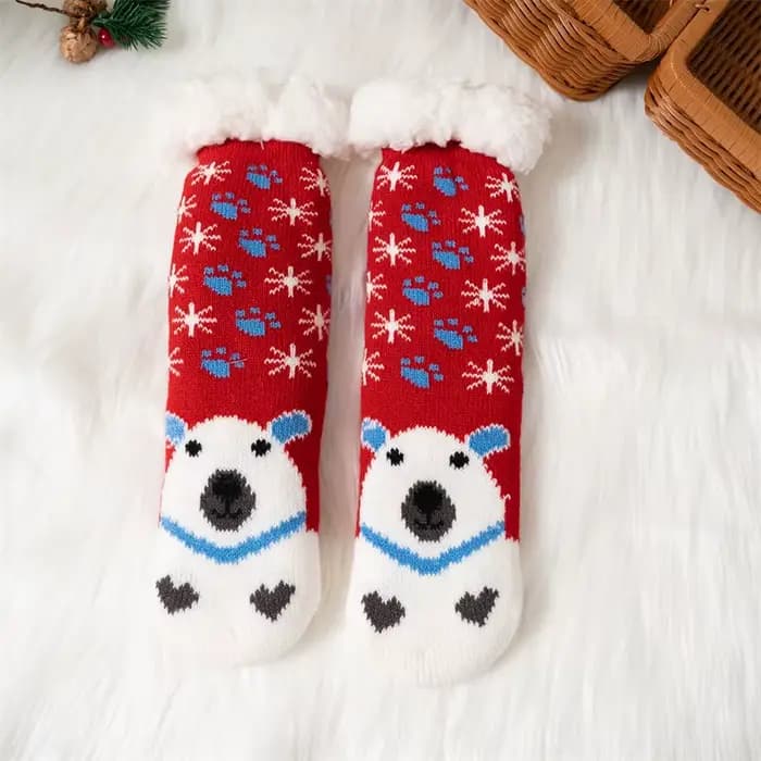 Chaussettes de noël pour enfants, dessin animé, pour garçons et filles, en coton épais, chaud, antid