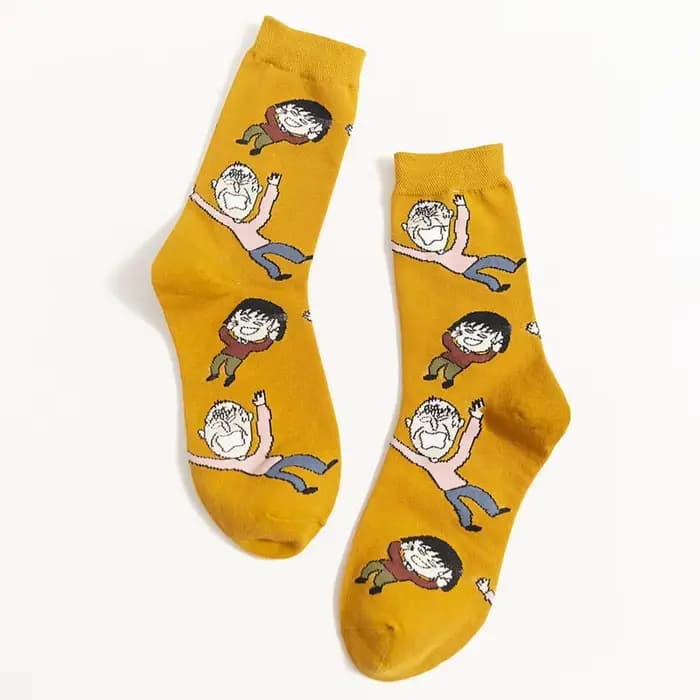 Chaussettes de dessin animé pour femmes, Harajuku, mignonnes, Hipster, skateboard, streetwear
