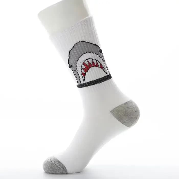 Chaussettes de haute qualité à motif de requin pour femmes et hommes, style hip-hop, style street, s