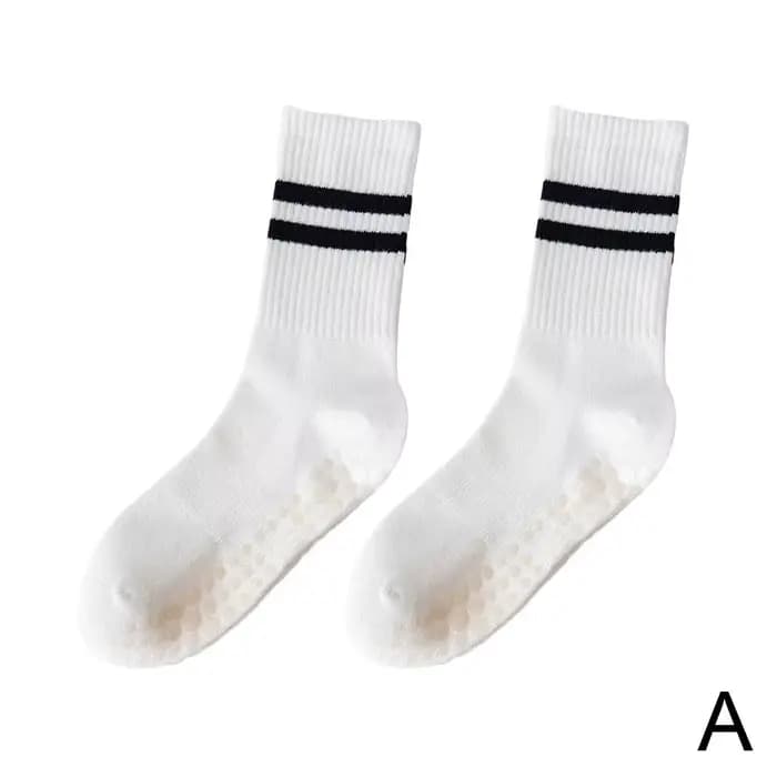Chaussettes de sport en coton à tube moyen, 8 couleurs, en silicone non ald, pour le fitness d'intér