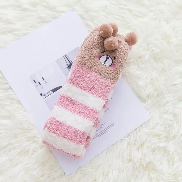 Chaussettes japonaises Kawaii pour filles, modélisation confortable, mignonnes, rayées, longues cuis