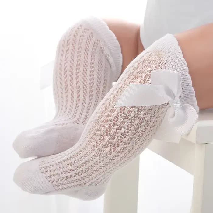 Chaussettes d'été pour bébé, mignonnes, à gros nœud, hautes aux genoux, pour enfants, garçons et fil