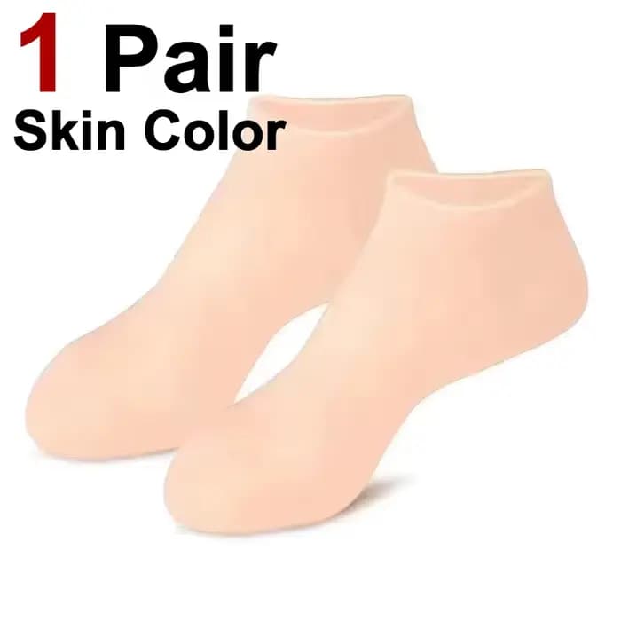 1 paire de chaussettes en Silicone pour femmes, adaptées aux pieds secs et craquelés, disponibles pl