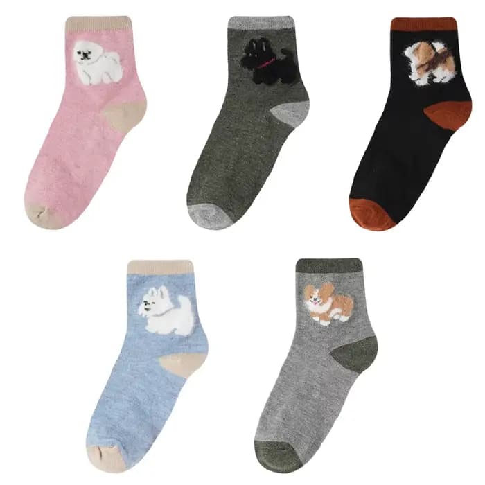 Chaussettes mi-mollet 100% coton pour femmes, chaussettes de dessin animé Kawaii, chaussettes de sty