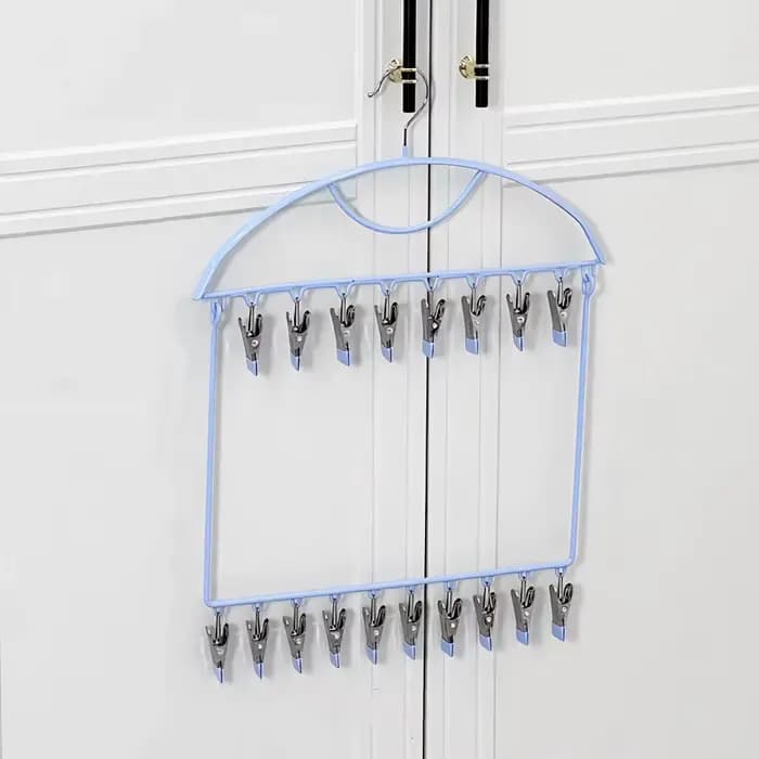 Séchoir à chaussettes à 18 pinces en acier inoxydable, grande capacité, multi-pinces, séchoir à chau