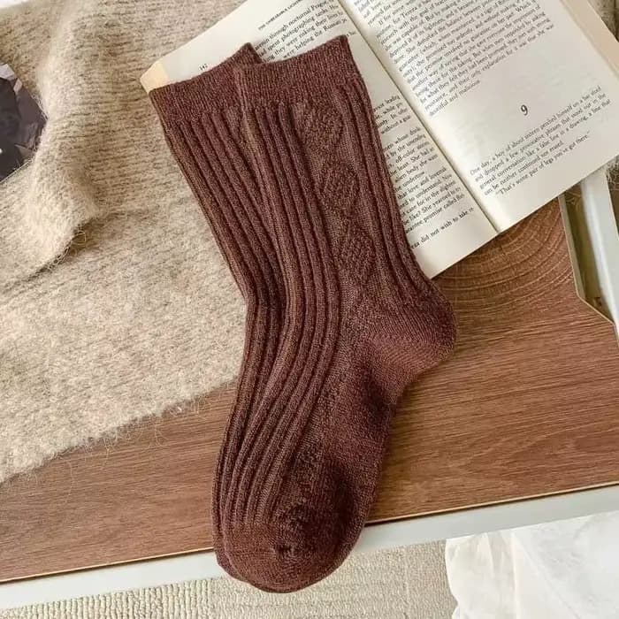 Chaussettes épaisses en cachemire pour femmes, chaudes, de luxe, en laine, décontractées, mode japon