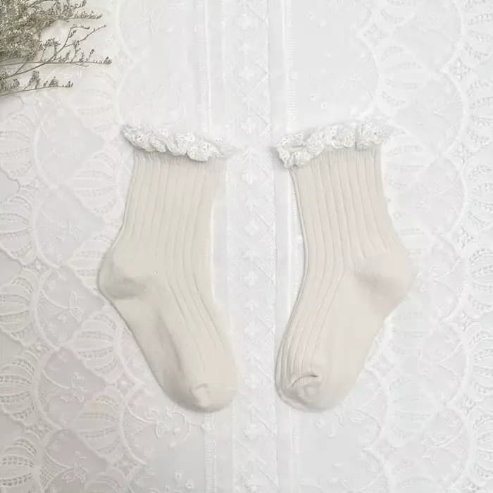 Chaussettes hautes à volants pour enfants de 0 à 8 ans, chaussettes longues en coton doux avec fleur