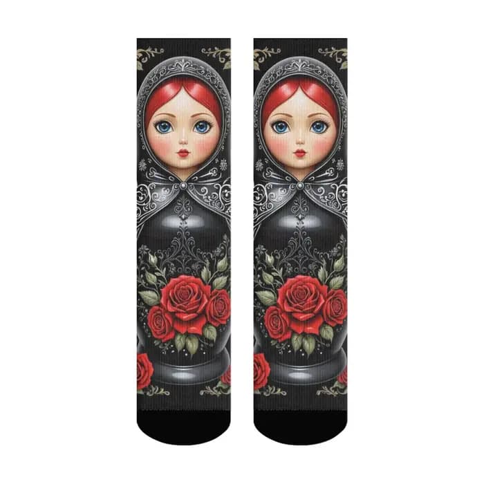 Art ethnique Rose Matryoshka chaussettes pour hommes Style rétro confortable respirant décontracté m