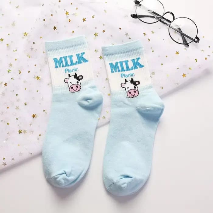 Chaussettes japonaises Kawaii Harvey gels, chaussettes de rinçage de vache à lait, jolies filles, ch