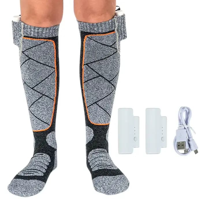 Chaussettes chauffantes électriques 3 modes réglables chaussettes chaudes d'hiver hiver Anti-froid s
