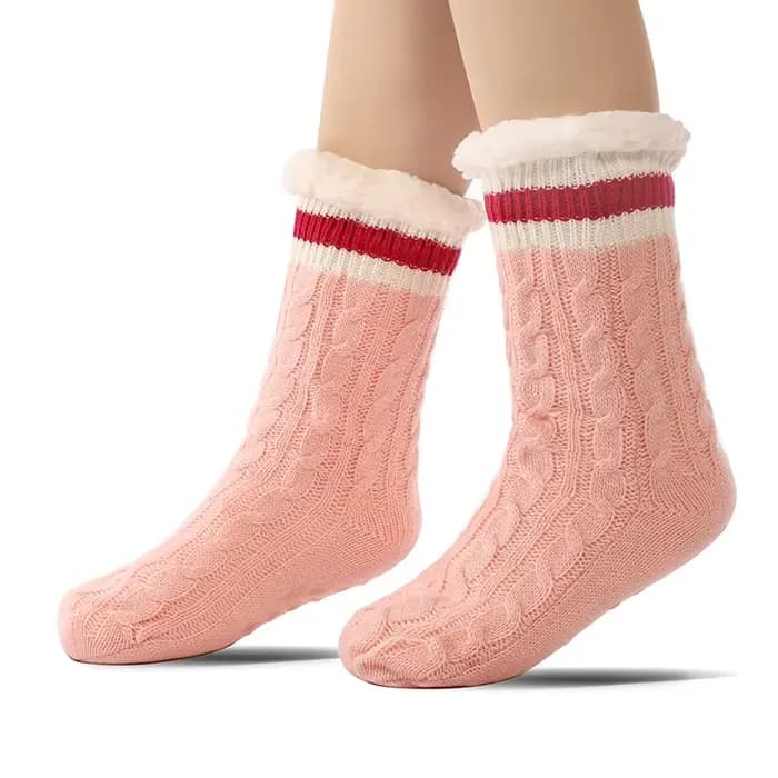Chaussettes d'hiver 2026 pour femmes, douces et chaudes, en peluche, antidérapantes, épaisses, pour 