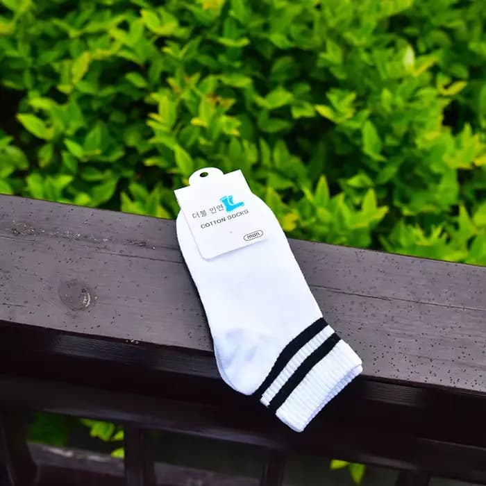 Chaussettes pour femmes, Style coréen, deux barres rayées, Harajuku, longues, mignonnes, arc-en-ciel