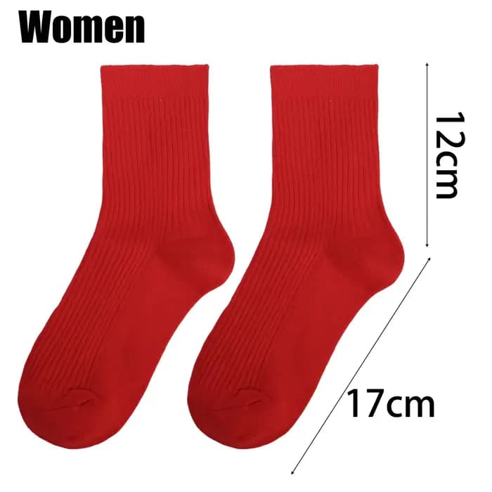 Chaussettes rouges en coton pour hommes et femmes, respirantes, confortables, solides, festival, por