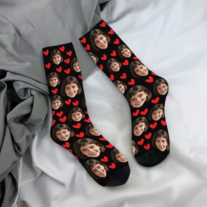 Chaussettes personnalisées avec visage, chaussettes amusantes avec expression originale pour hommes 