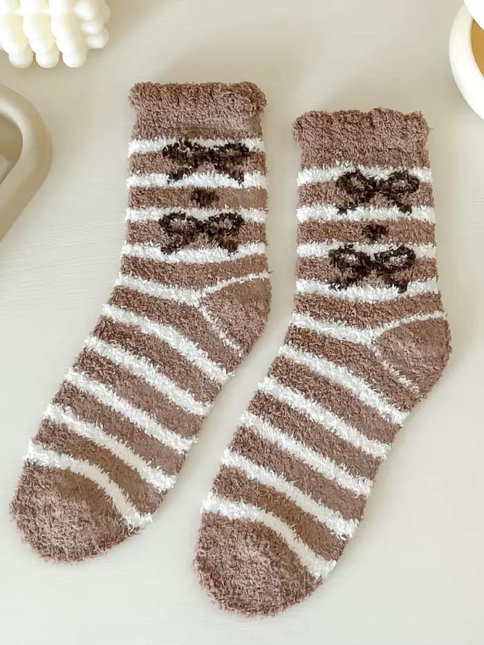 Chaussettes de couchage en velours pour femmes, chaussettes de sol chaudes, chaussettes en cachemire