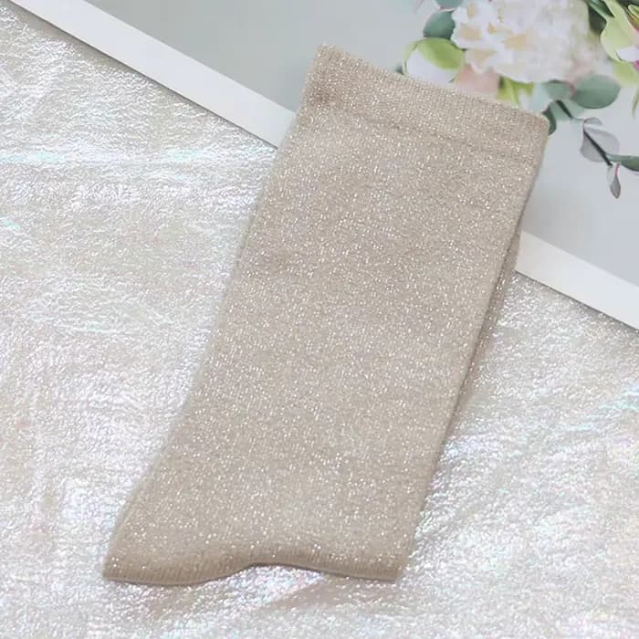 Chaussettes colorées à paillettes en filigrane pour femmes, chaussettes amples et brillantes, Haraju
