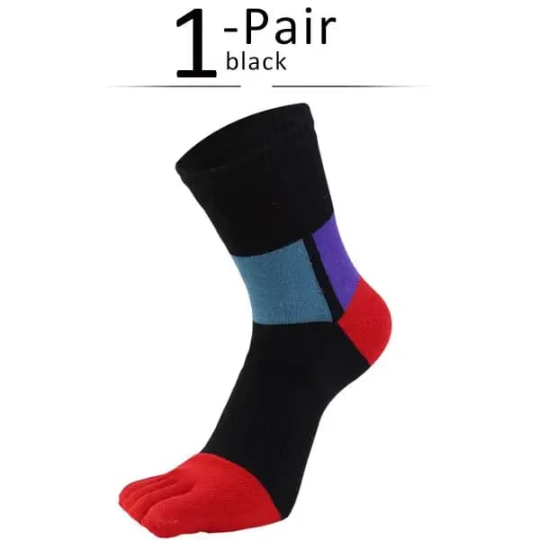 Chaussettes de sport à 5 doigts pour homme, compression, colorées, fitness, marathon, absorbant la t