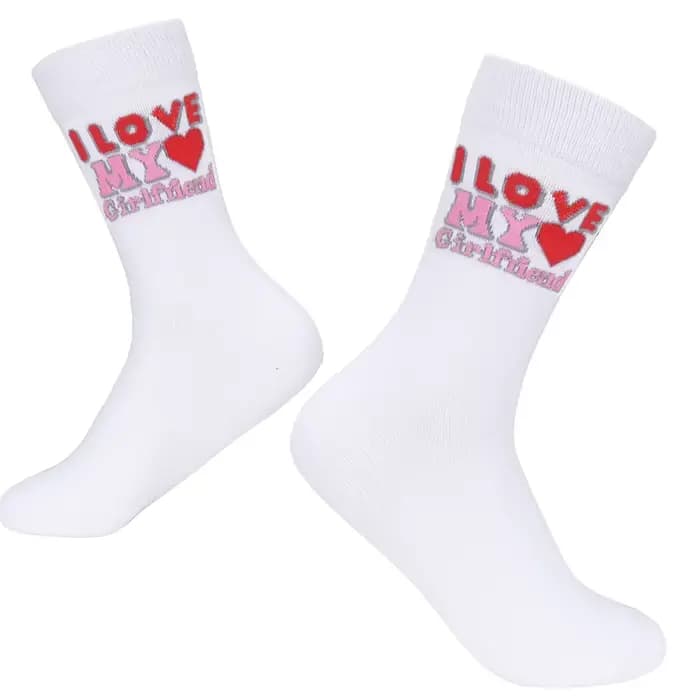J'aime ma petite amie petit ami hommes femmes chaussettes de mode bas drôles saint valentin, anniver