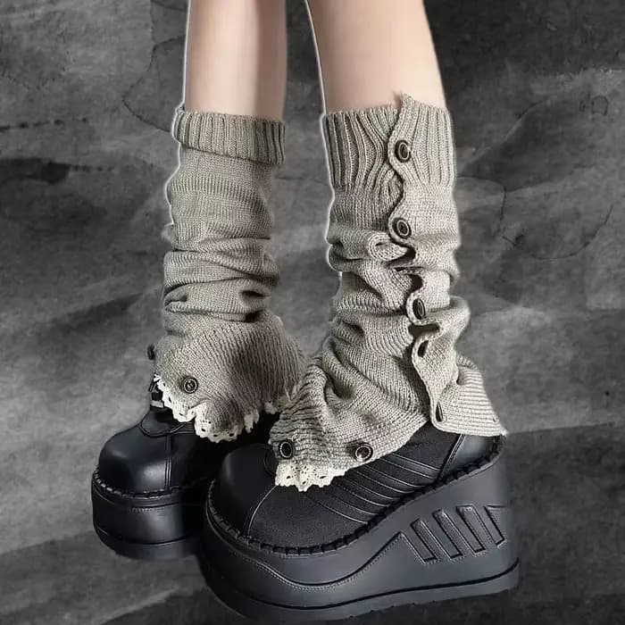 Punk femmes jambe chaussettes gothique crâne étoile Halloween accessoires jambières chaussettes tric
