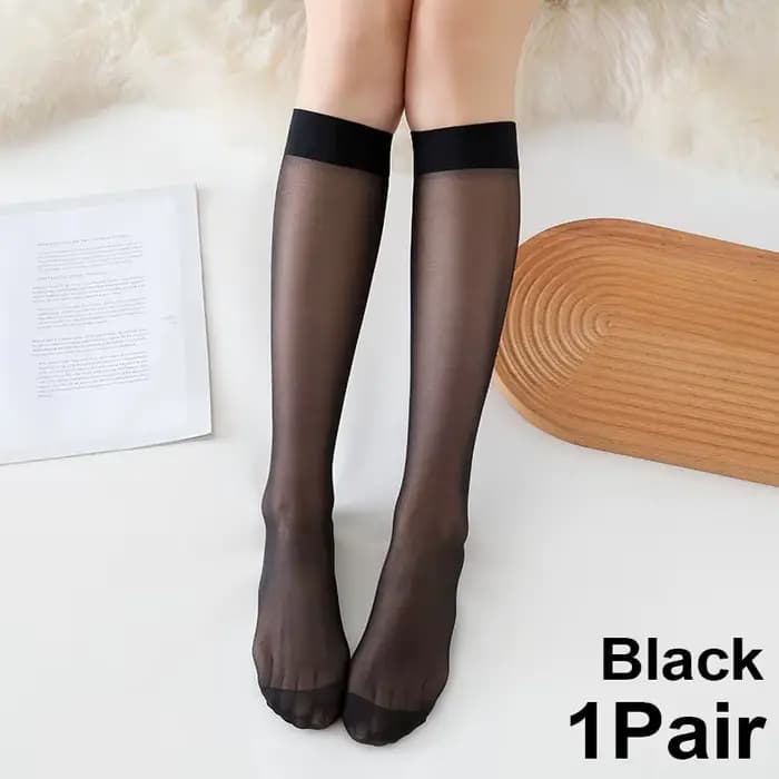 JK femme chaussettes mignon noir blanc Lolita chaussettes longues été mince genou chaussettes hautes