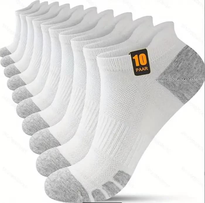 10 paires de chaussettes de sport basses pour hommes et femmes, renforcées, résistantes à l'usure, a