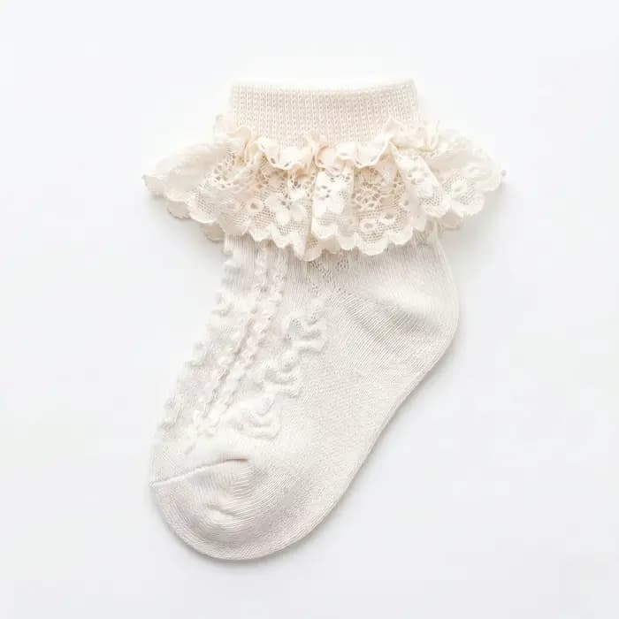 Chaussettes en coton pour bébés filles, chaussettes douces en dentelle à volants pour nouveau-nés, c