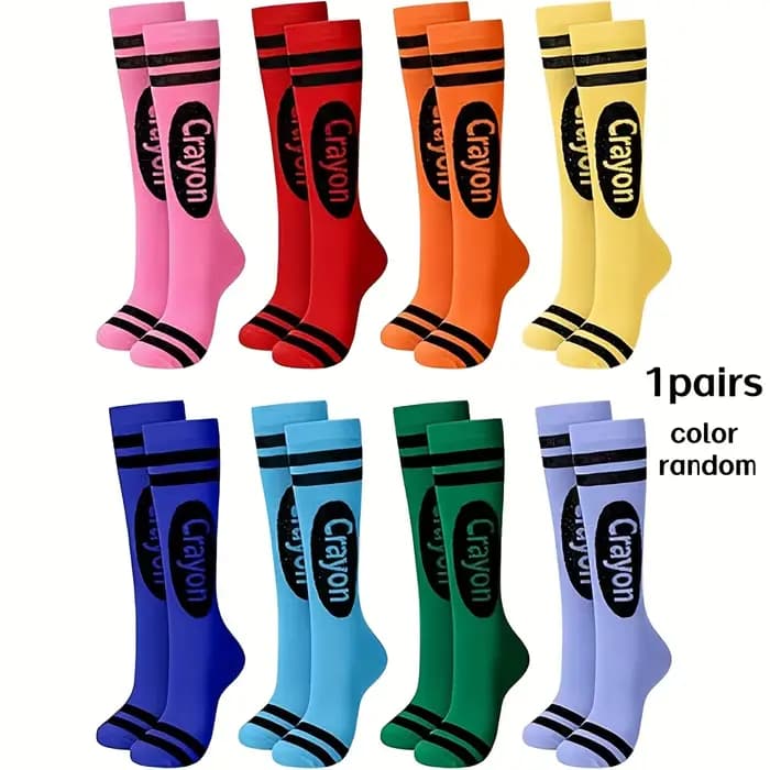 1 paire de chaussettes aux couleurs aléatoires, chaussettes de football, chaussettes de sport, chaus