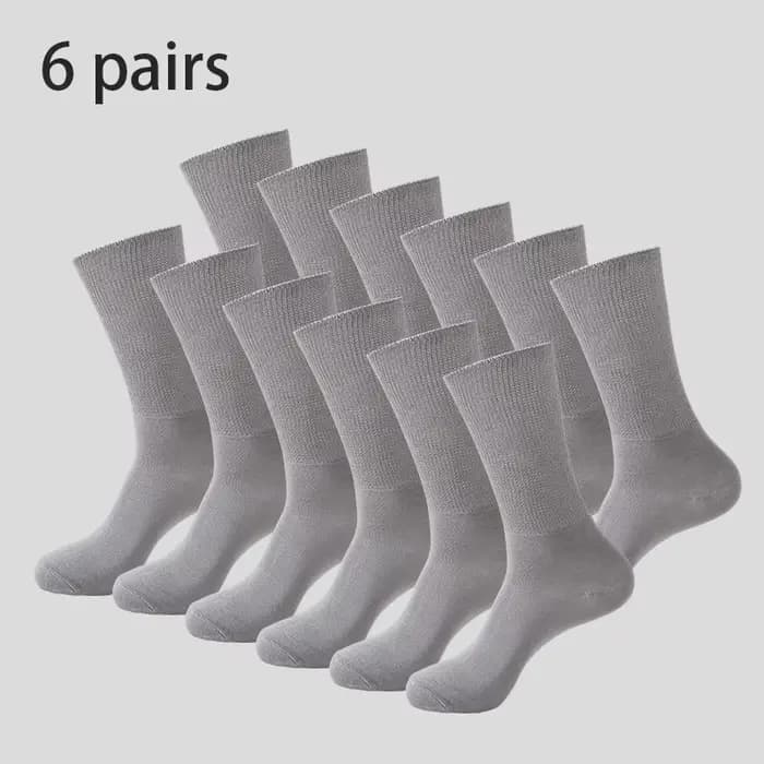 6 paires de chaussettes diabétiques confortables et de soutien pour hommes, en tissu anti-humidité, 