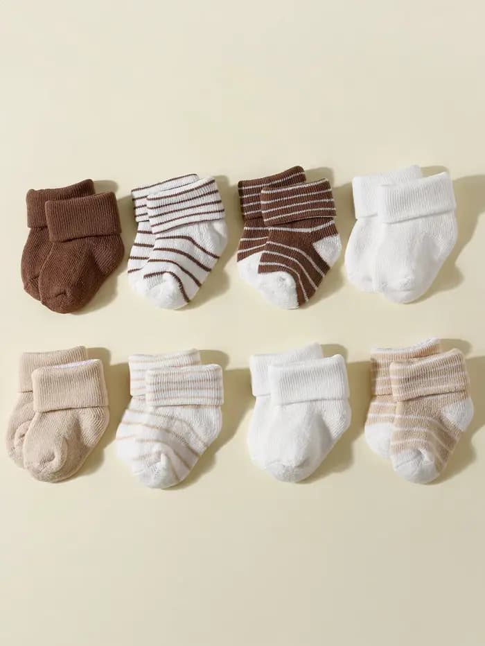 4 paires de chaussettes pour bébé de 0 à 12 mois, chaussettes souples antidérapantes pour garçons et