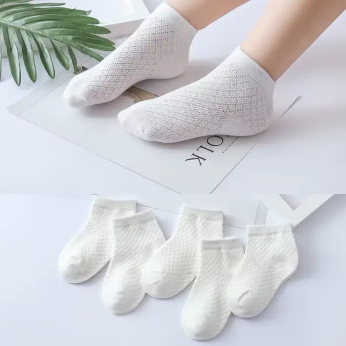Chaussettes d'été en maille pour enfants, chaussettes blanches douces pour garçons et filles, chauss