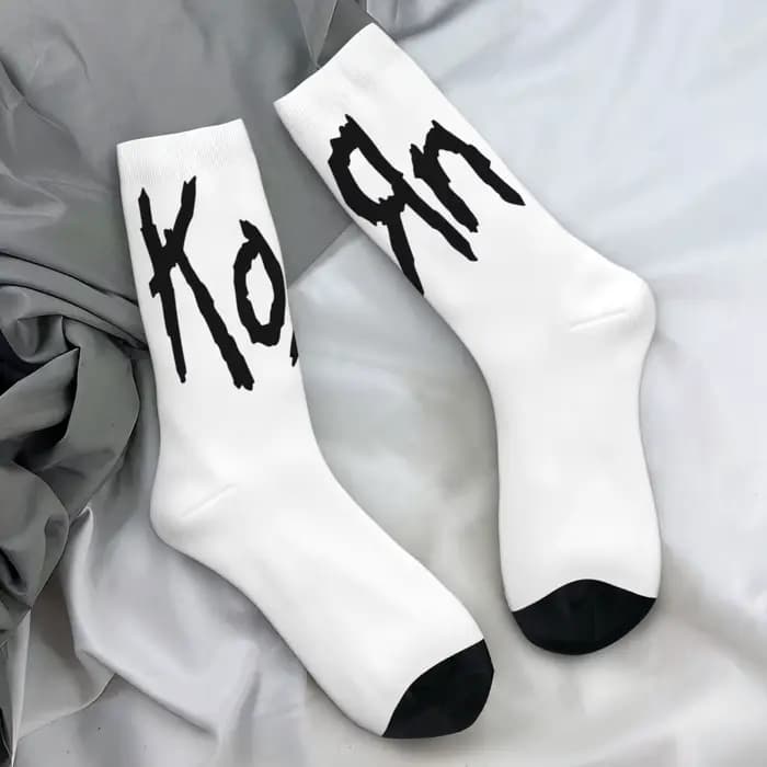 Chaussettes pour hommes Korn Band Harajuku musique Rock bas hiver rétro chaussettes souples imprimé 